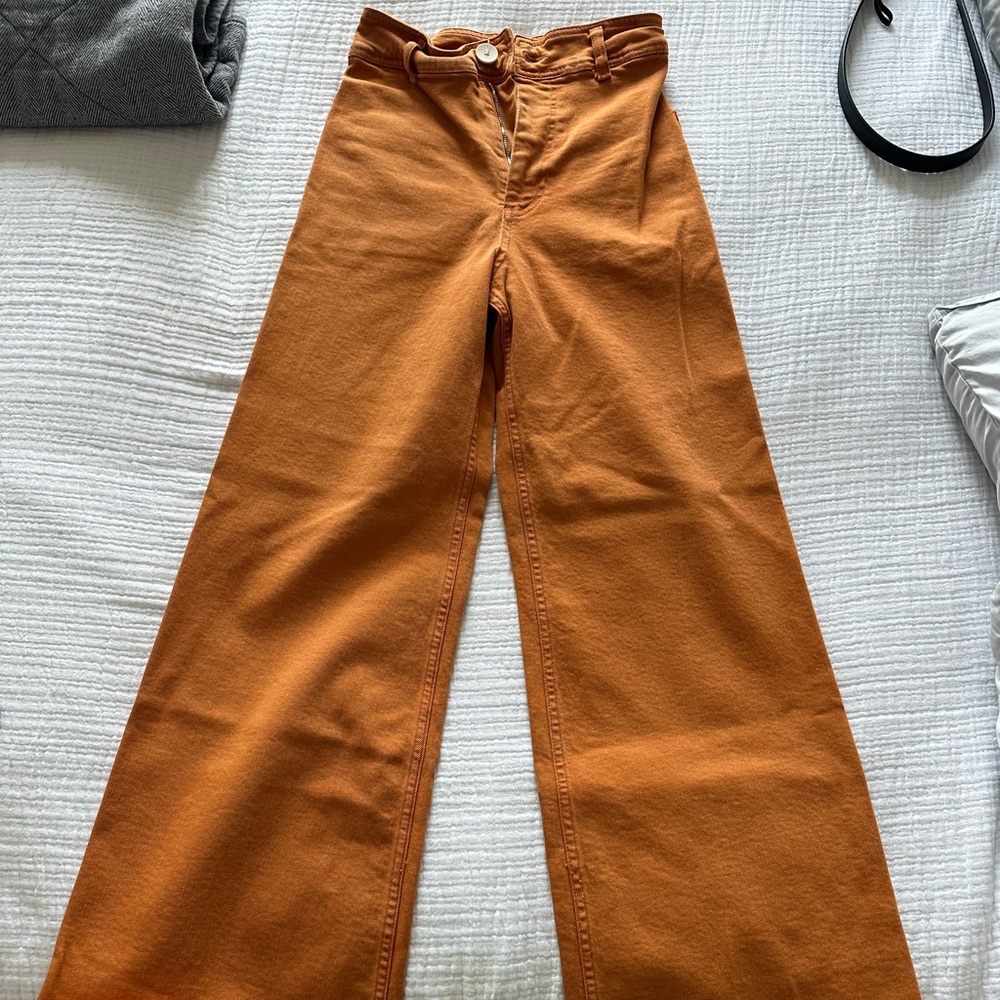 STRAIGHT WIDE LEG MARINE ZARA PANT